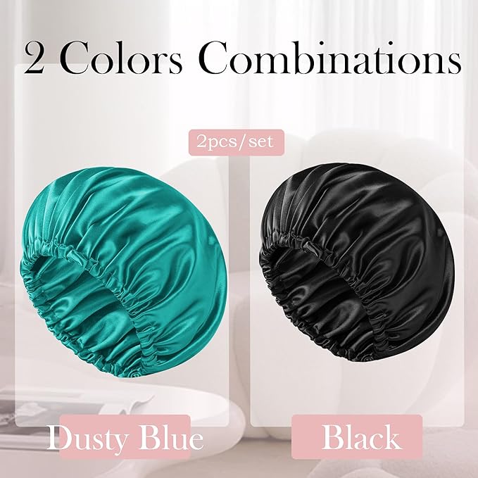Satin Bonnet Double Layer Silk Bonnet for Sleeping Women Hair Care for Natural Curly