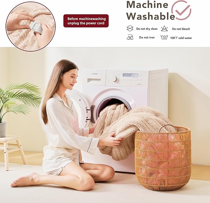 Heated Electric Blanket Queen Size - 84"x90" Flannel Heating Blanket with 10 Heating Levels & 5 Time Settings Over-Heat Protection, Winter Warmer for Adults with ETL Certification（Beige）