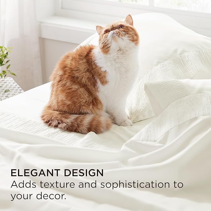 Bedsure Twin Sheets Set - 3 Pieces Soft Twin Bed Sheets - Breathable & Cooling - Hotel Luxury - Easy Care Polyester Microfiber Bedding for Women, Men, Ivory