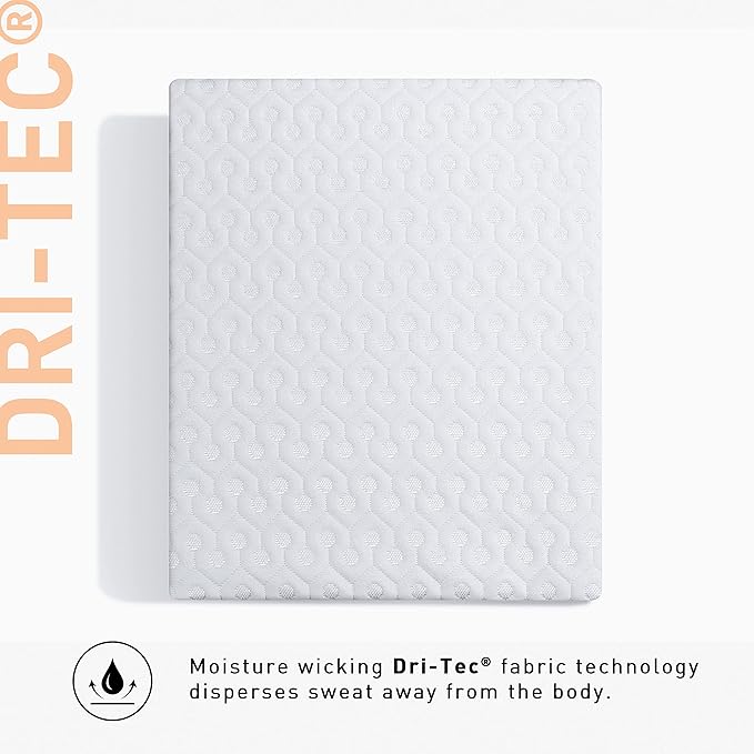 Bedgear Twin Dri-Tec Waterproof Mattress Protector - Adjustable Base Compatible -Washable, and Breathable Pad – Fitted with Stretchable Deep Pockets – Fits 18” Mattress - White