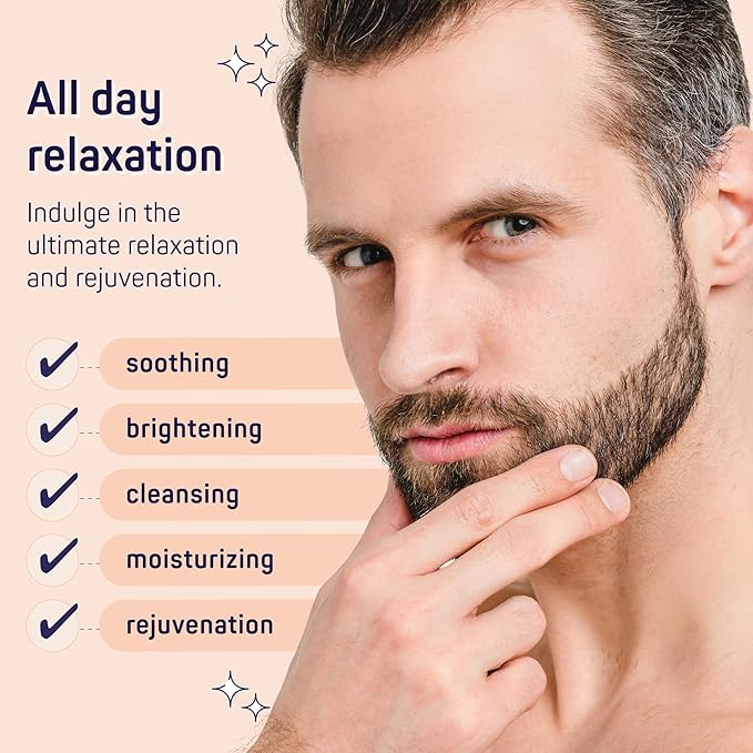 SpaLife Luxury Spa Skincare Sandalwood Gift Set for Men | Mens Body Wash Gifts | Mens Gift Set for Bath and Body | Christmas Gifts for Men | Cleansing, Moisturizing, Exfoliating | 7-Piece Bundle
