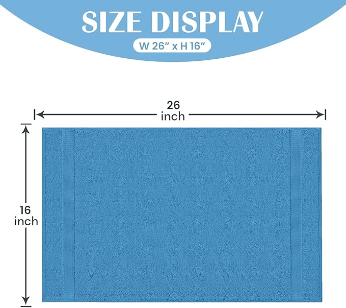 Reed&Pick Hand Towels (Pack of 24) Light Blue Economy Towels Salon Towels - 100% Cotton Spa Towel – 16 x 26 Inches Highly Absorbable, Facial Gym Hair Towel Face Towel Bulk