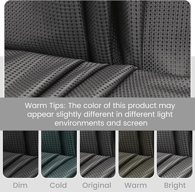 No Hook Shower Curtain with Snap in Liner Set Waffle Shower Curtain for Bathroom Hotel Style Fabric Waterproof Inner Liner，54" W x 80" H, Dark Grey