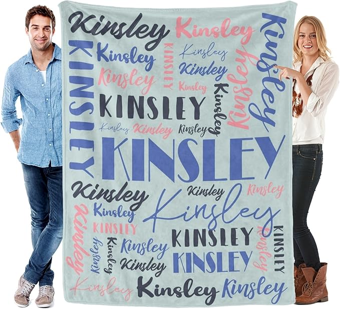 Name Blanket Personalized Blanket for Adult Kids Flannel Customize Throw Blanket Custom (Color 11, 30 x 40 Inches)