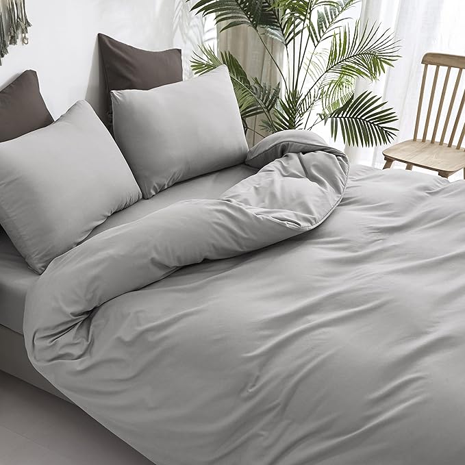 Cottonight Silver Grey Comforter Sets California King Light Grey Bedding Comforter Set Gray Blanket Quilts Solid Modern Bedding Comforter Sets for Cal King Bed Women Men Adults