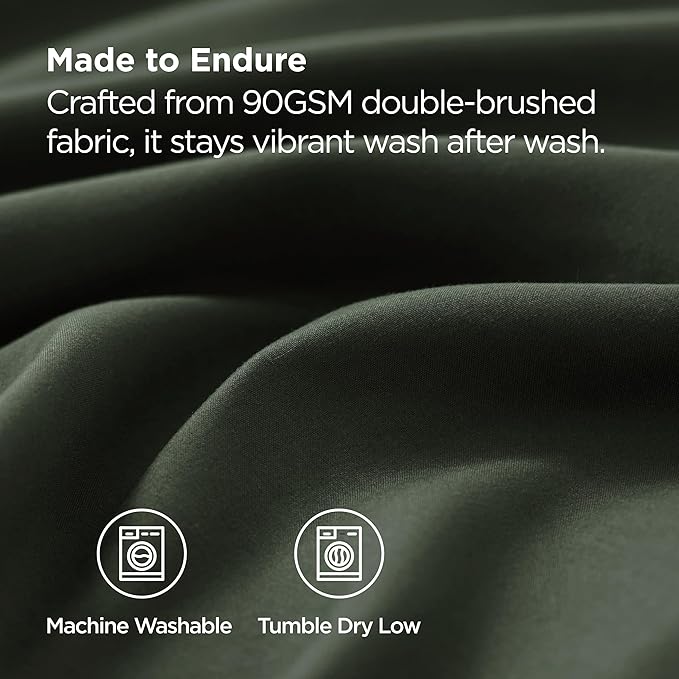 Bedsure Pillow Cases Standard Size Set of 2 - Olive Green Microfiber Pillowcases, Super Soft Double Brushed Pillow Case Covers with Envelope Closure, Wrinkle, Fade and Stain Resistant, 20x26 Inches