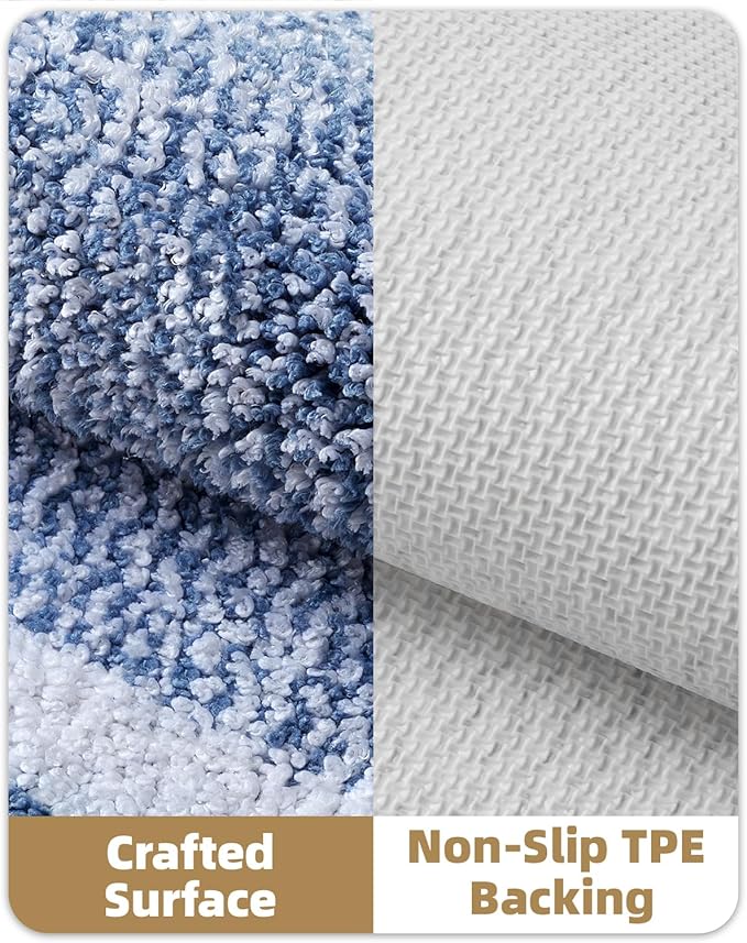Color&Geometry Small Bath Mats for Bathroom Simple and Stylish, 16"x24" Light Blue Bathroom Rugs, Non Slip, Absorbent, Soft, Washable, Microfiber Bathmat Shower Mat Outside Shower