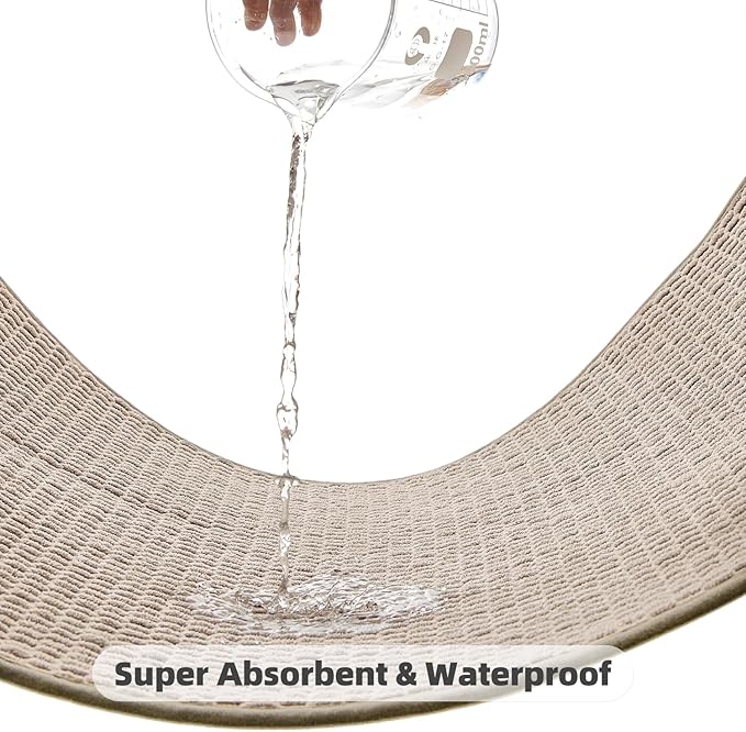 Small Bathroom Rugs, Non Slip Washable Bath Rugs Super Absorbent Bathroom Rug Thin Quick Dry Low Pile Bath Mats, Beige 12"x12"