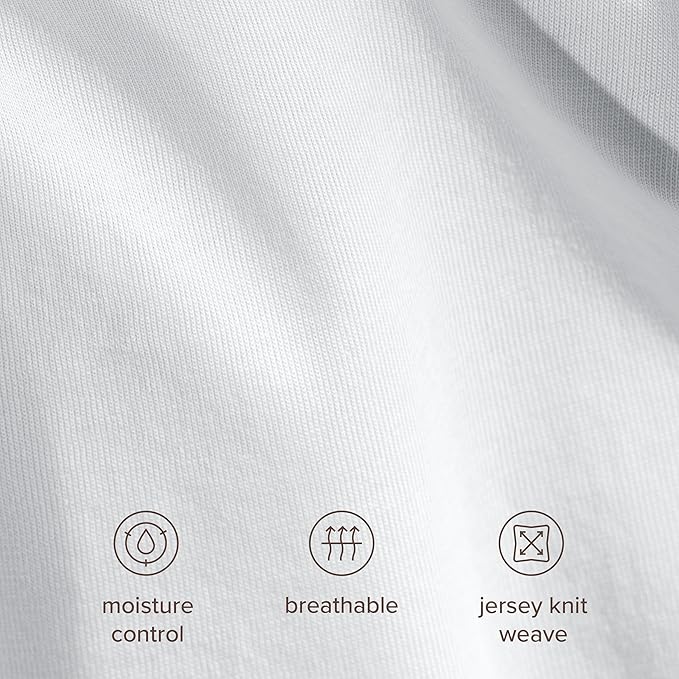 Bare Home 100% Organic Cotton Jersey Duvet Cover Set - Full/Queen Size - Ultra Soft - 100% Cotton - 3pcs - Corner Ties - Button Closure - Bedding Duvet Cover & Pillow Shams (Full/Queen, White)