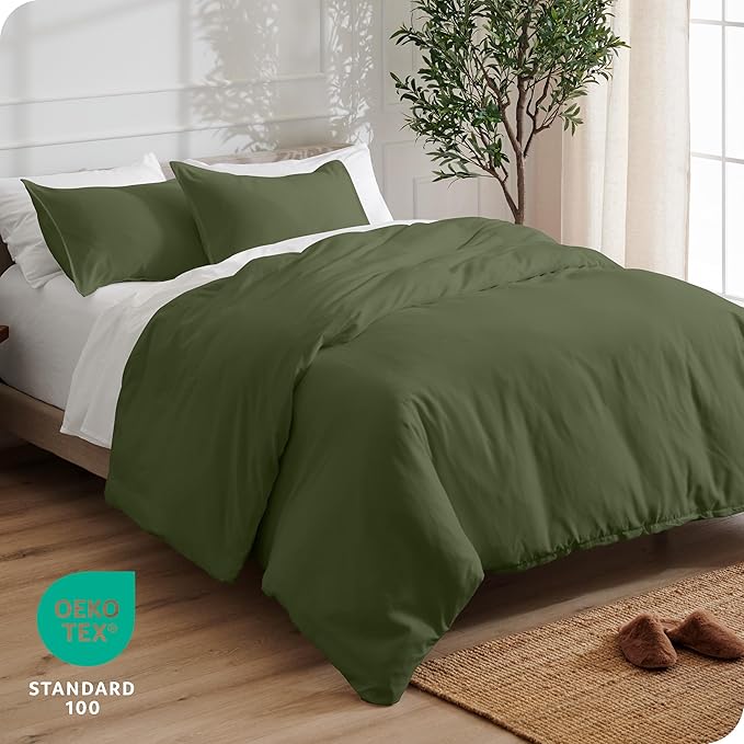 Bare Home Bedding Duvet Cover California King Size - Premium 1800 Super Soft Collection - Lightweight, Cooling - Soft Breathable Bedding Duvet Cover (Cal King, Cypress)