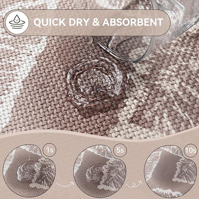 Half Circle Bath Mat,Thin Bathroom Rugs Fit Under Door Quick Dry Non Slip Washable Bathroom Mat with Rubber Backing,Absorbent Woven Half Round Shower Rug