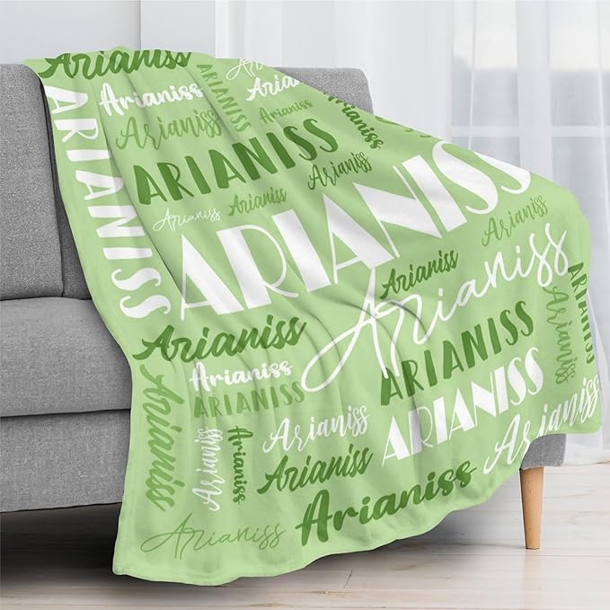 Name Blanket Personalized Blanket for Adult Kids Flannel Customize Throw Blanket Custom (Color 03, 60 x 80 Inches)