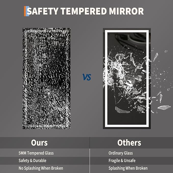 GarveeHome 55x26 LED Bathroom Mirror with Lights, Dimmable, Anti-Fog, Backlit + Front Lit, Lighted Bathroom Vanity Mirror for Wall, Memory Function, Shatter-Proof (Horizontal/Vertical)