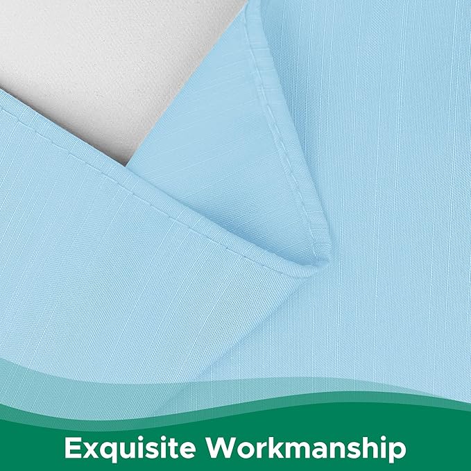 Biscaynebay Wrap Around Bed Skirts for Twin & Twin XL Beds 15" Drop, Light Blue Adjustable Elastic Dust Ruffles Easy Fit Wrinkle & Fade Resistant Silky Luxurious Fabric Machine Washable