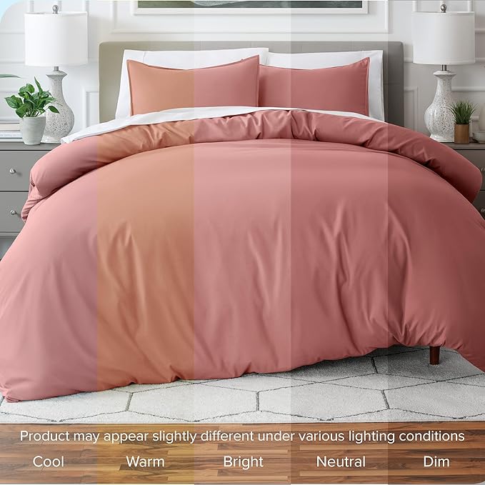 Bare Home Bedding Duvet Cover King Size - Premium 1800 Super Soft Collection - Lightweight, Cooling - Soft Breathable Bedding Duvet Cover (King, Dusty Rose)