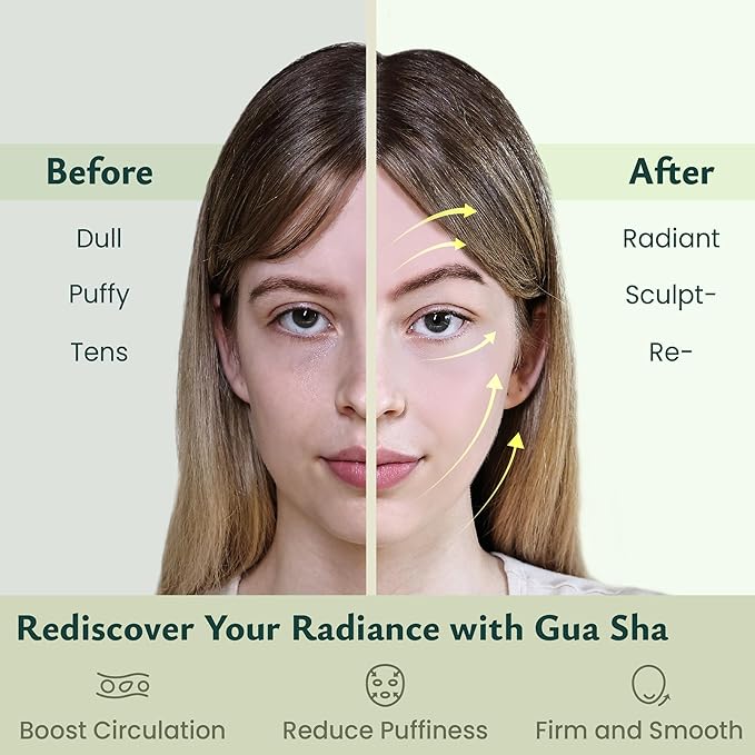 Rena Chris Guasha Massage Tool, 4 Pcs Gua Sha Facial Tool, Guasha Board for SPA Acupuncture Therapy Trigger Point Treatment, Gua Sha Scraping Massage Tool（Green）