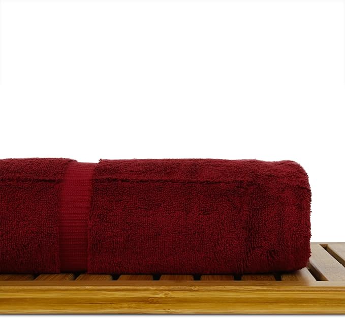Luxury Hotel & Spa Ultra Soft Bath Towels 100% Turkish Cotton - Cranberry - Set of 4