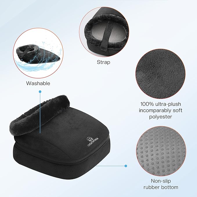 COMFIER 2-in-1 Shiatsu Foot & Back Massager with Heat, Electric Foot Warmer for Women,Men,Feet Massager Machine, Feet Heater,Gifts
