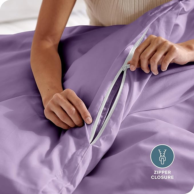 Bare Home Bedding Duvet Cover Extra Long Size - Premium 1800 Super Soft - Lightweight, Cooling Duvet Cover - Soft Breathable Bedding (Twin/Twin XL, Lavender)