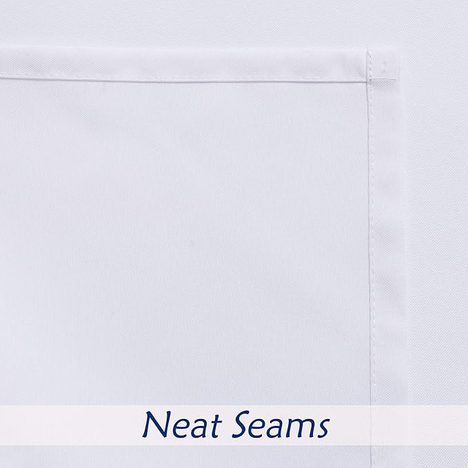 Central Park Navy Blue Leaf Shower Curtain Water Resistant Decorative Sweeping Floral Print Canvas Bathroom Spa Hotel Shower Curtain with Buttonholes (White, 70"x72")