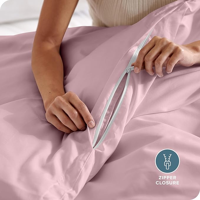 Bare Home Bedding Duvet Cover King Size - Premium 1800 Super Soft Collection - Lightweight, Cooling - Soft Breathable Bedding Duvet Cover (King, Dusty Pink)