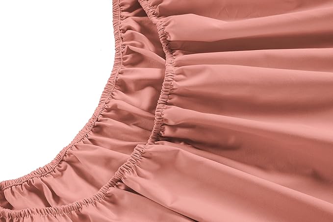 LANE LINEN Cali King Sheets – 450 Thread Count 100% Cotton Bed Sheets, Soft & Naturally Cooling, 15” Deep Pocket Fully Elasticized Fitted Sheet, Hotel Quality Bedding Sheets & Pillowcases, Rose Dawn