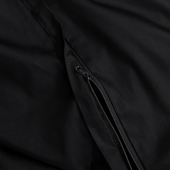 MooMee Duvet Cover Set 100% Extra Long Staple Cotton 600 Thread Count Silky Sateen Smooth Luxury Soft Breathable Durable Hotel Quality Bedding, 3 Piecess (Black, Oversized King 120"x98")