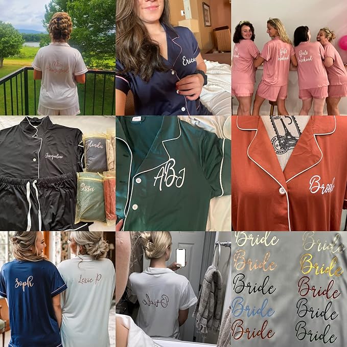 Personalized Soft Modal Pajama Set for Women - Bridesmaid Pajamas for Wedding, Bridal Shower Gifts and Bridesmaid Proposal - Customized Women's PJs Multicolors