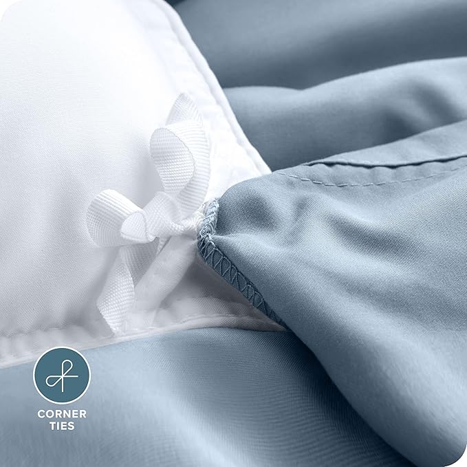 Bare Home Bedding Duvet Cover California King Size - Premium 1800 Super Soft Collection - Lightweight, Cooling - Soft Breathable Bedding Duvet Cover (Cal King, Dusty Blue)