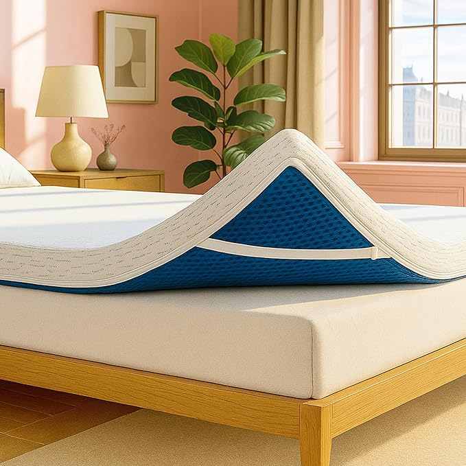 ViscoSoft 4 Inch Memory Foam Mattress Topper Full - Select High Density Ventilated Mattress Pad - Premium Removable Rayon Cover