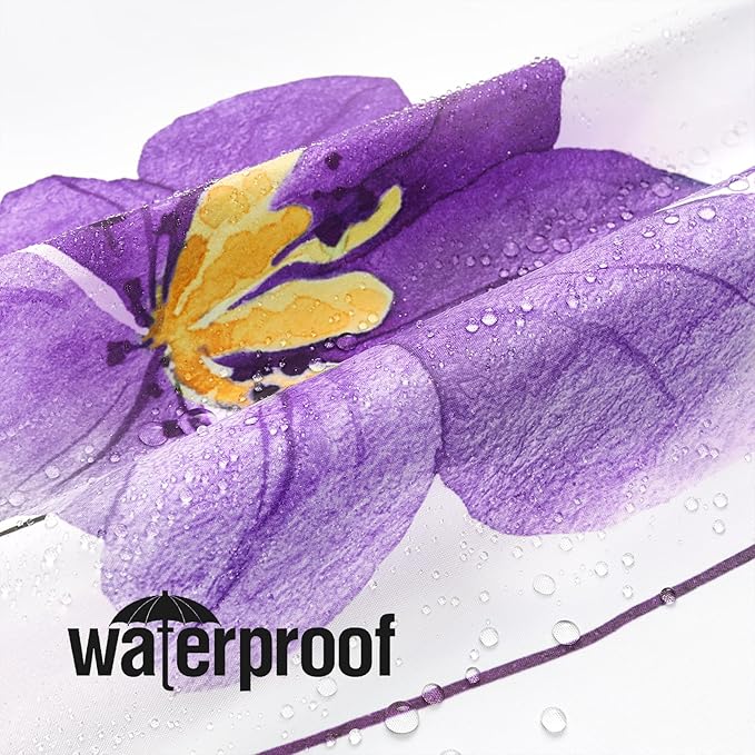 Gibelle Watercolor Floral Shower Curtain, Purple Yellow Flower Shower Curtain for Bathroom, Modern Minimalist Waterproof Fabric Shower Curtain Set with Hooks 72x72 Inch
