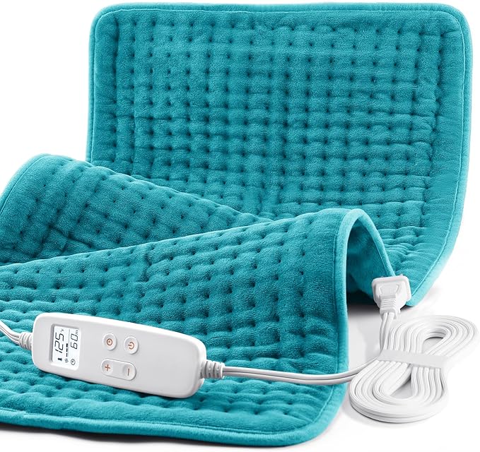Heating Pad for Back Pain and Cramp Relief, Extra Large 17" x 33" Size Electric Heating Pad for Shoulder Neck Pain with 6 Temperature Level and 6 Timer Settings Auto Shut Off