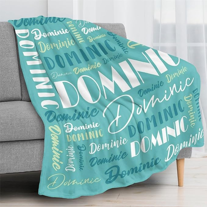 Name Blanket Personalized Blanket for Adult Kids Flannel Customize Throw Blanket Custom (Color 20, 40 x 50 Inches)