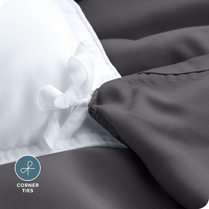 Bare Home Bedding Duvet Cover Full Size - Premium 1800 Super Soft Collection - Lightweight, Cooling - Soft Breathable Bedding Duvet Cover (Full, Forged Iron Grey)
