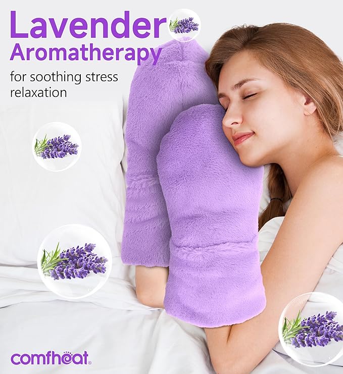 Microwavable Heating Mittens for Hand and Fingers to Relieve Arthritis Pain Heated Hands Mitts Warmers 1 Pair, Microwave Heated Hand Muff Wrist Heating Pad, Lavender Scent, Washable