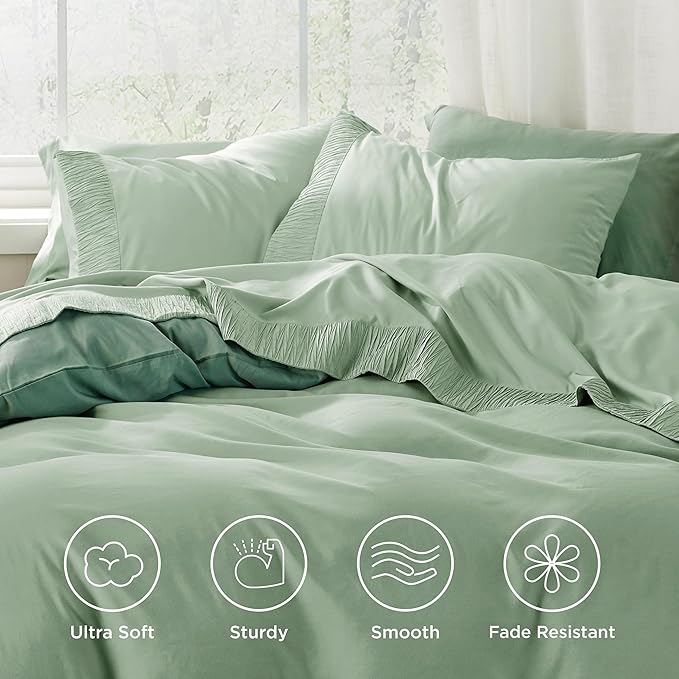 Bedsure Twin XL Sheet Sets Dorm Bedding - 3 Pieces Soft Extra Long Twin Sheets, Hotel Luxury, Easy Care Microfiber for Women, Men, Sage Green