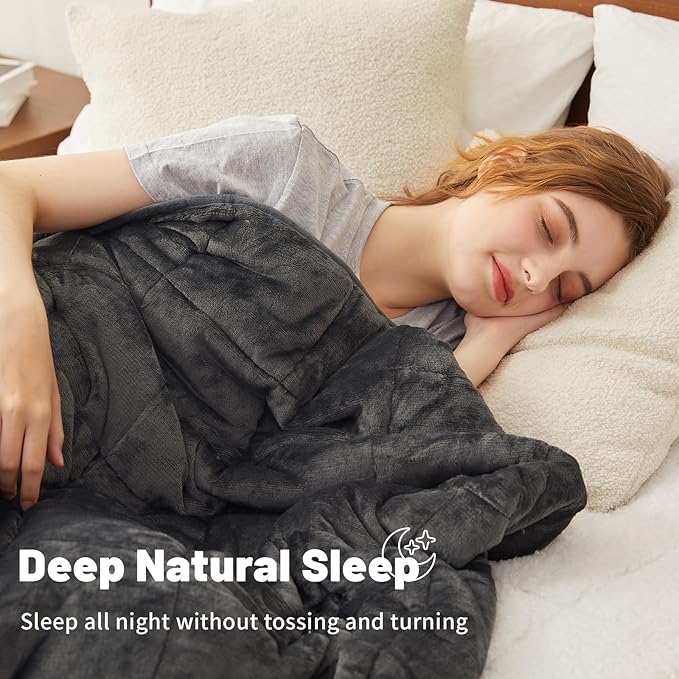 Weighted Blanket 10 lbs 48x72 inches, Sherpa Fleece Throw Blanket for Couch Sofa, Plush Thick and Warm Blanket for Adults, Fuzzy Fluffy Soft Cozy Heavy Blanket Twin Size Bed