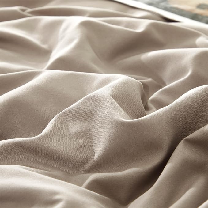 Cottonight Beige Khaki Comforter Set Twin Light Khaki Bedding Comforter Set Light Champagne Solid Blanket Quilts Modern Soft Breathable Light Cream Taupe 3 Piece Bedding Set for Twin Bed