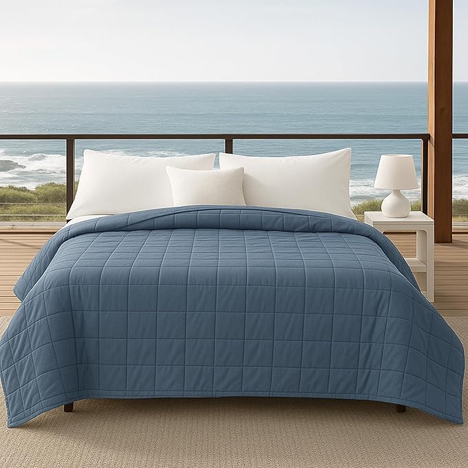 HomeSmart Cooling Weighted Blanket Queen Size 30 lbs, Designed with Hi-Tek Stay Cool Fabric On Both Sides of The Blanket, Machine Washable, Perfect for Couples