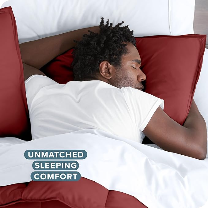 Bare Home Bedding Duvet Cover Queen Size - Premium 1800 Super Soft Collection - Lightweight, Cooling - Soft Breathable Bedding Duvet Cover (Queen, Rosewood)
