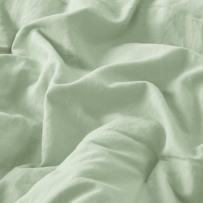 Codi Sage Green Boho Twin Comforter Set, Aesthetic Luxurious Pom Fringe Design Bedding, Cute Soft Washed Microfiber Bed Sets, Lightweight Chic,1 Comforter & 1 Pillowcase