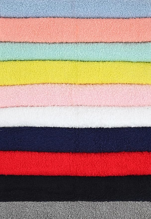 Crystal Ridge Cotton Wash Cloths 12 Pack - Washcloths for Showering, Face and Body, Soft and Highly Absorbent Multipurpose Towels for Bathroom, Kitchen, Spa and Gym - Wash Rags 12 x12 (Lt Pink)