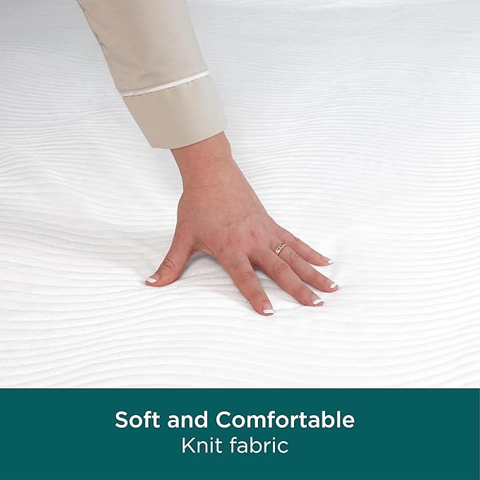 AllerEase CleanBoost Plush Knit Mattress Protector Waterproof Particle Barrier Temperature Balancing Soft Plush Comfort Machine Washable Fitted Cover with Elastic Anchor Bands Mattress Cover, Queen