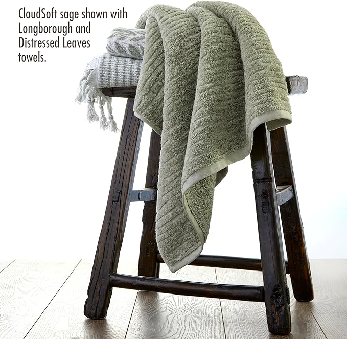 SKL Home CloudSoft Cotton Luxury Bath Towel, Sage