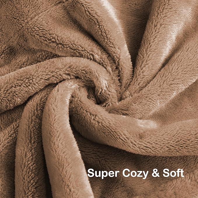 Electric Heated Blanket Full Size 72"x84",Soft Large Oversized, 4 Heating Levels & 10 Hours Auto Off, Cozy for Bed, Sofa, & Office, Machine Washable, Camel