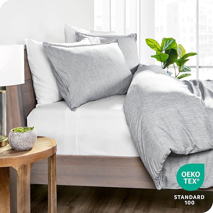Bare Home Bedding Duvet Cover King Size - Premium 1800 Super Soft Collection - Lightweight, Cooling - Soft Breathable Bedding Duvet Cover (King, Heathered Pewter)