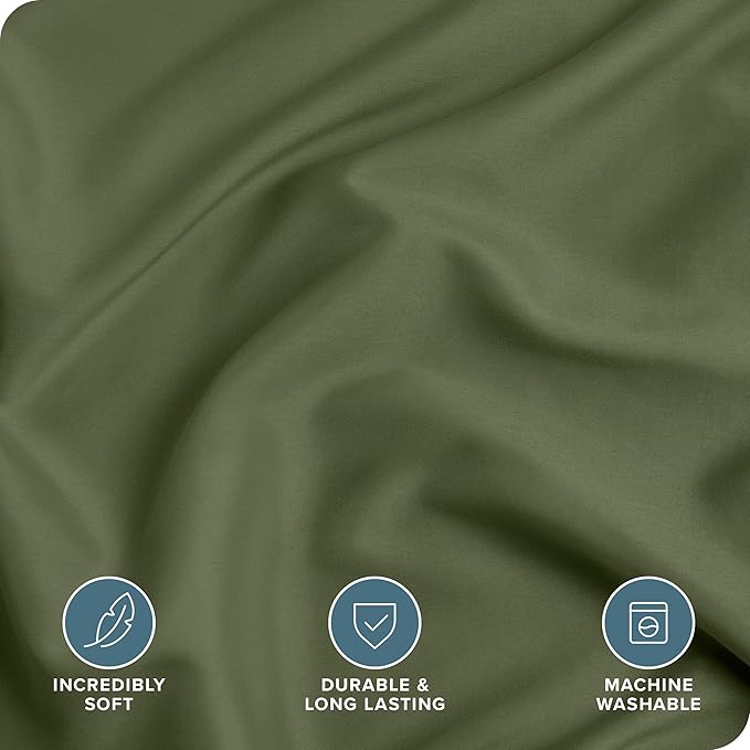 Bare Home Bedding Duvet Cover Extra Long Size - Premium 1800 Super Soft Collection - Lightweight, Cooling - Soft Breathable Bedding Duvet Cover (Twin/Twin XL, Cypress)