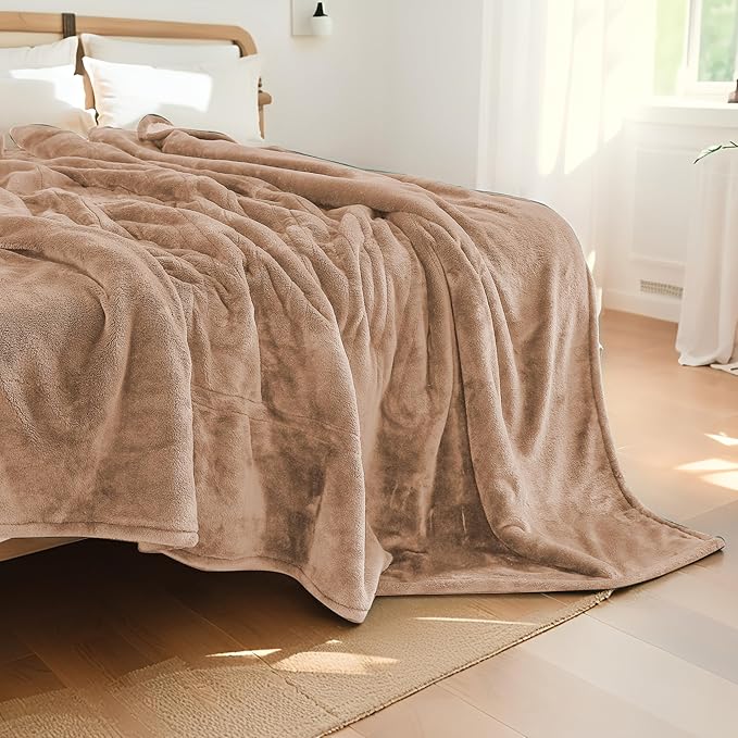 Electric Heated Blanket Full Size 72"x84",Soft Large Oversized, 4 Heating Levels & 10 Hours Auto Off, Cozy for Bed, Sofa, & Office, Machine Washable, Camel