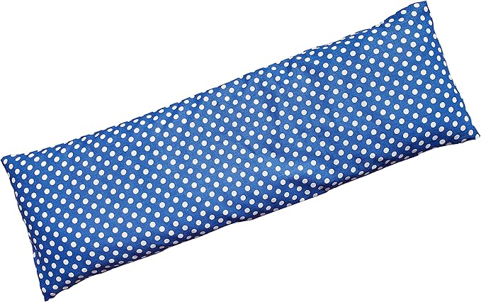 Microwavable Corn Filled Heating Pad and Cold Pack/Washable 100% Cotton Cover (Polka Dot - Blue, 5.25in W x 17.25in L)