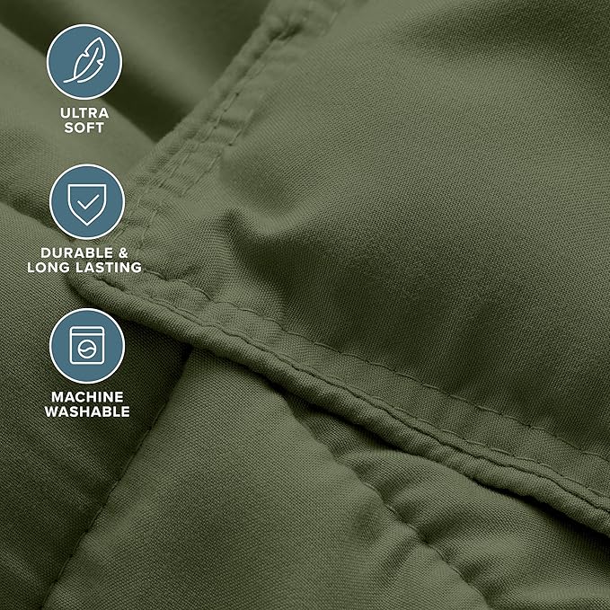 Bare Home Comforter Set - Full Size - Ultra-Soft - Goose Down Alternative - Premium 1800 Series - All Season Warmth (Full, Cypress Green)